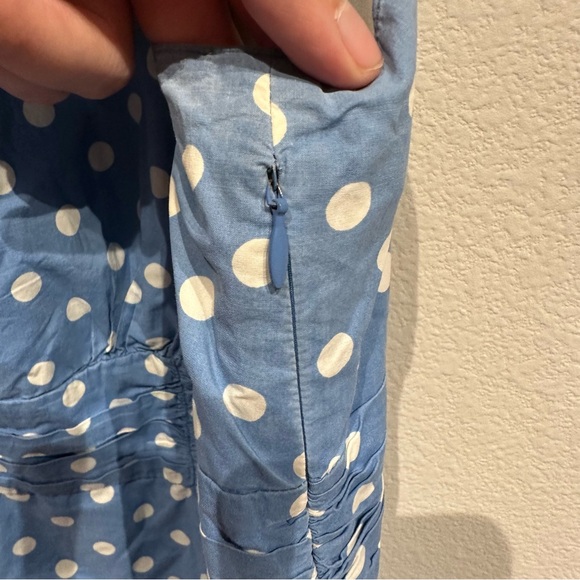 Retro Pinup Boden Sky Blue and White Polka Dots Dress Size‎ 12 - Picture 4 of 5